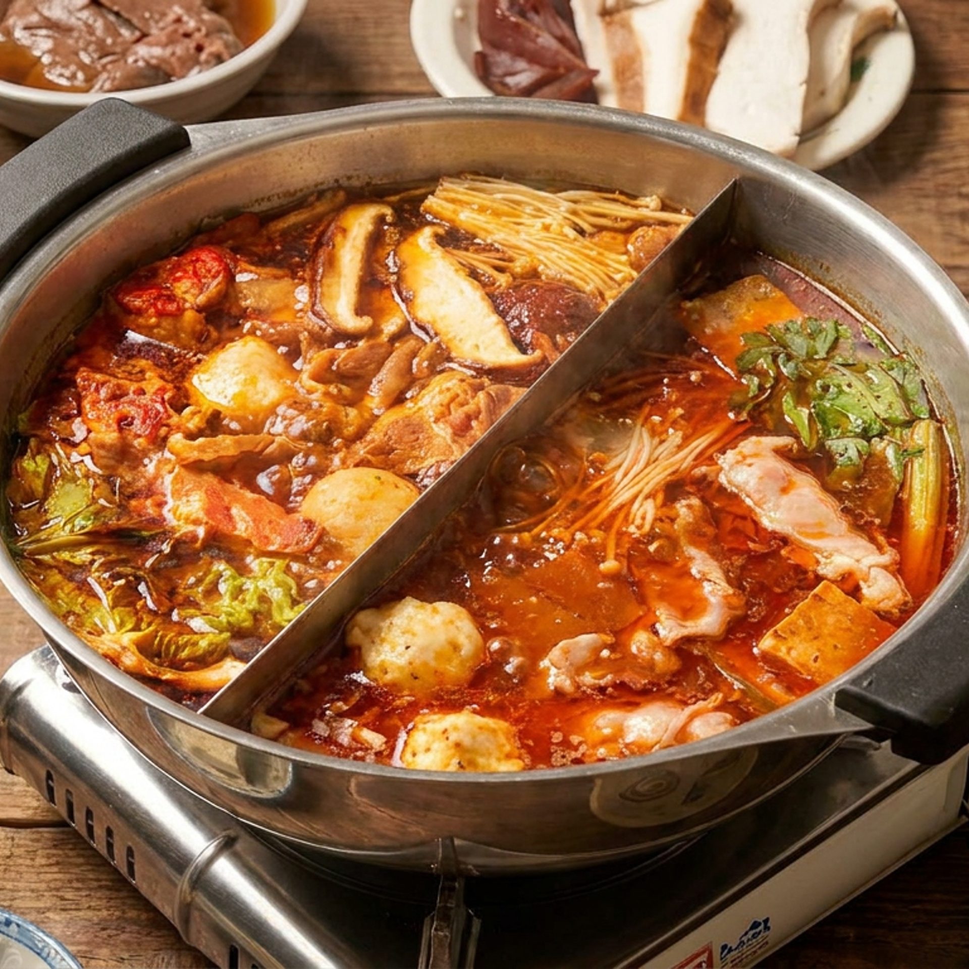 Hot pot at the table
