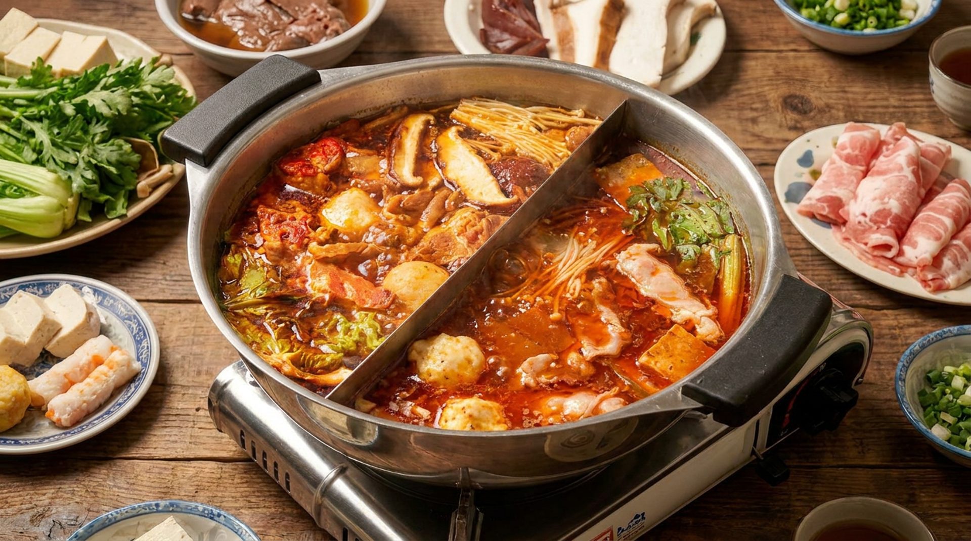 Hot pot at the table